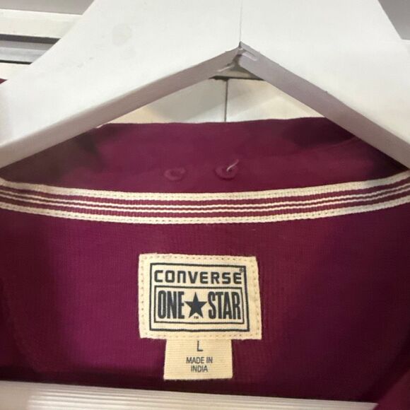 Converse one star burgundy cotton button down large - Picture 3 of 10